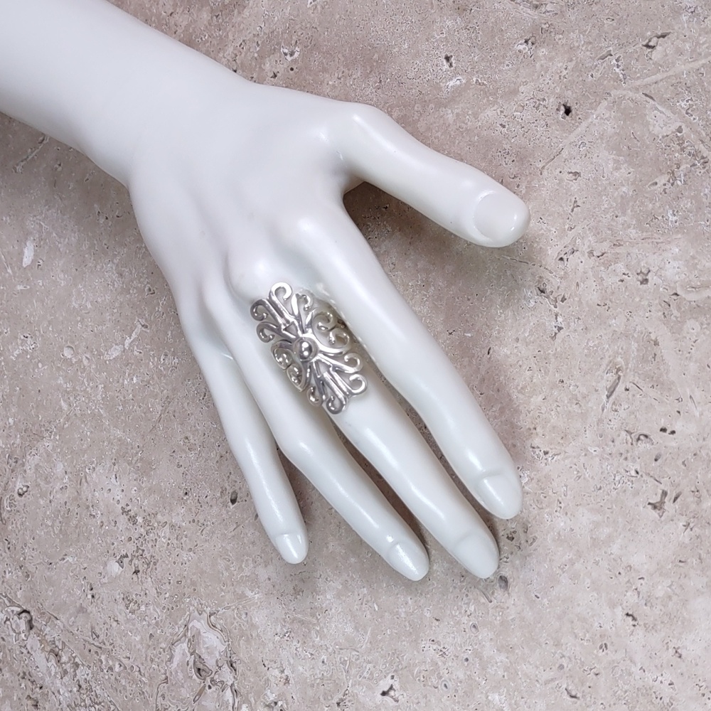 Sterling Silver Scroll Ring - image 2